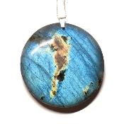 Labradorite pendentif disque 15359