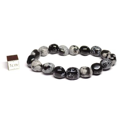 Obsidienne Flocon de Neige Bracelet Roulé 