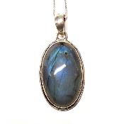 Labradorite Pendentif avec Monture en Argent 05638