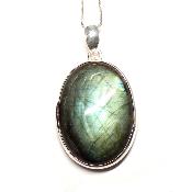 Labradorite Pendentif avec Monture en Argent 05645