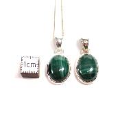 Malachite Pendentif avec Monture en Argent