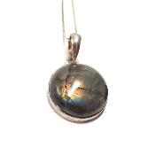 Labradorite Pendentif avec Monture en Argent 15043