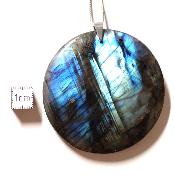 Labradorite pendentif disque 15345