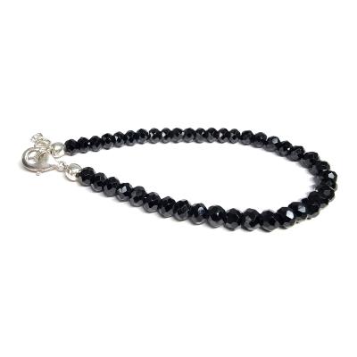 Spinelle Noire Bracelet Boule Facetté