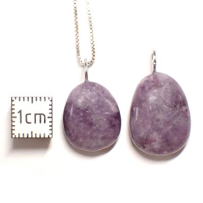 Lepidolite Pendentif Pierre Roulée