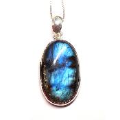 Labradorite Pendentif avec Monture en Argent 05644