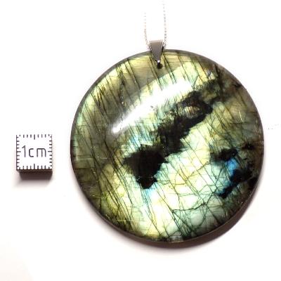 Labradorite pendentif disque 15214