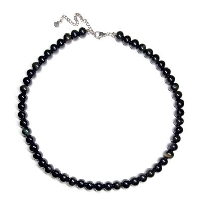 Obsidienne Oeil Celeste Collier Boule