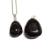 Tourmaline Noire Pendentif Pierre Roulée