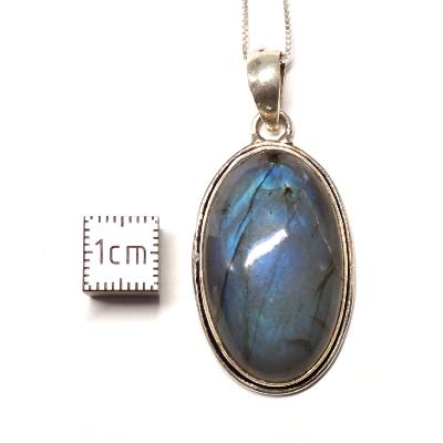 Labradorite Pendentif avec Monture en Argent 05638