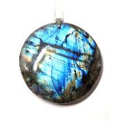 Labradorite pendentif disque 15216