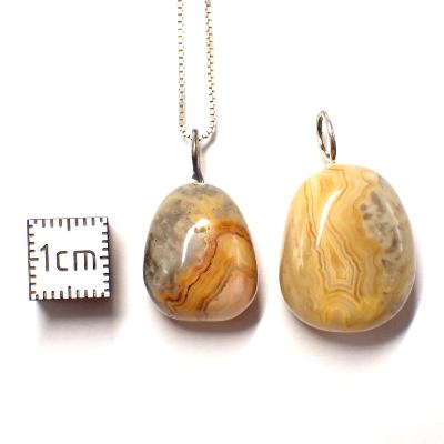 Agate Crazy Lace Pendentif Pierre Roulée