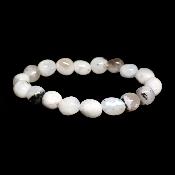 Pierre de Lune Bleutée Bracelet roulé