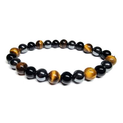 Bracelet de Protection - Hématite, Oeil de Tigre et Obsidienne Noire