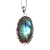 Labradorite Pendentif avec Monture en Argent 05643