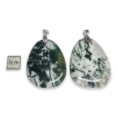 Agate Arbre Pendentif Pierre Plate