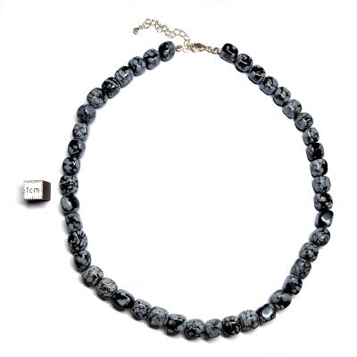 Obsidienne Flocon de Neige Collier Roulé