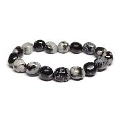 Obsidienne Flocon de Neige Bracelet Roulé 