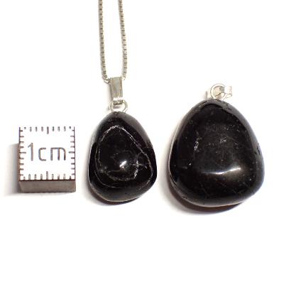 Tourmaline Noire Pendentif Pierre Roulée