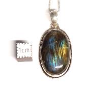 Labradorite Pendentif avec Monture en Argent 05640