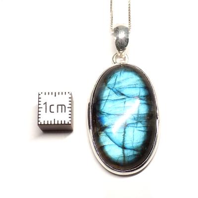 Labradorite Pendentif avec Monture en Argent 05646