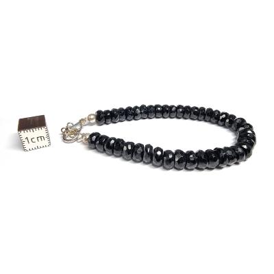 Spinelle Noire Bracelet Disque Facetté