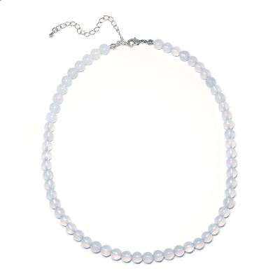 Calcédoine Bleue Collier Boule