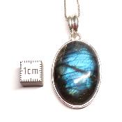 Labradorite Pendentif avec Monture en Argent 05642