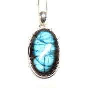 Labradorite Pendentif avec Monture en Argent 05646