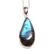 Labradorite Pendentif avec Monture en Argent 05647