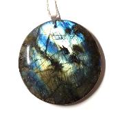 Labradorite pendentif disque 15347