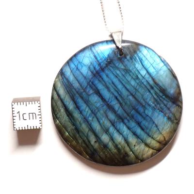 Labradorite pendentif disque 15353