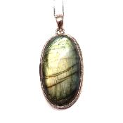 Labradorite Pendentif avec Monture en Argent 05641