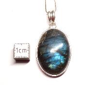 Labradorite Pendentif avec Monture en Argent 05642