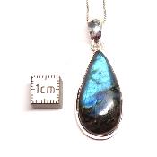 Labradorite Pendentif avec Monture en Argent 05647