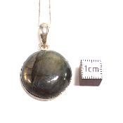 Labradorite Pendentif avec Monture en Argent 15043