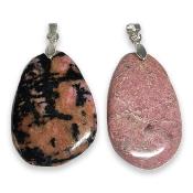 Rhodonite Mini Pendentif Pierre Plate