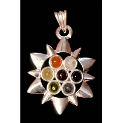 7 Chakras Pendentif Métal Argenté Choix n°09