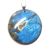 Labradorite pendentif disque 15212