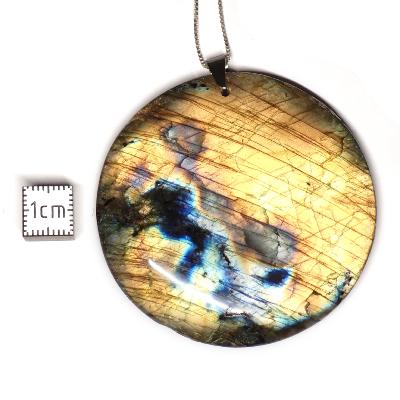 Labradorite pendentif disque 15342