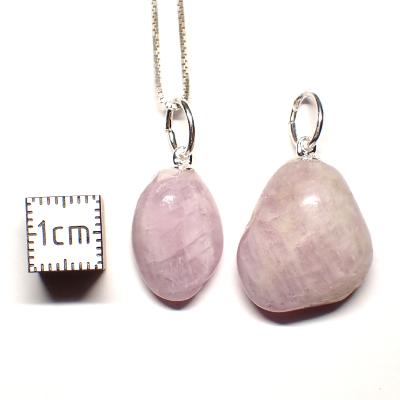 Kunzite Rose Pendentif Pierre Roulée