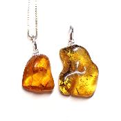 Ambre Pendentif Pierre Roulée