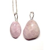 Kunzite Rose Pendentif Pierre Roulée