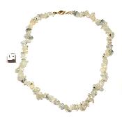 Préhnite Inclusions Epidote Collier Baroque