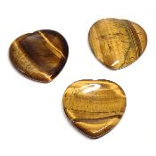 Oeil de Tigre Pierre Pouce (Worry Stones) Coeur