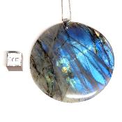 Labradorite pendentif disque 15209