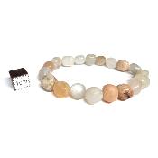 Pierre de Lune Blanche/Orangée Mixte Bracelet Roulé