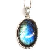 Labradorite Pendentif avec Monture en Argent 05634