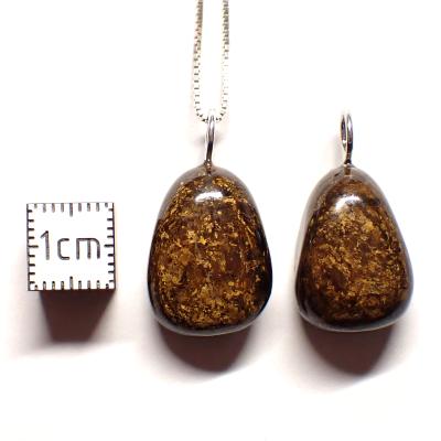 Bronzite Pendentif Pierre Roulée