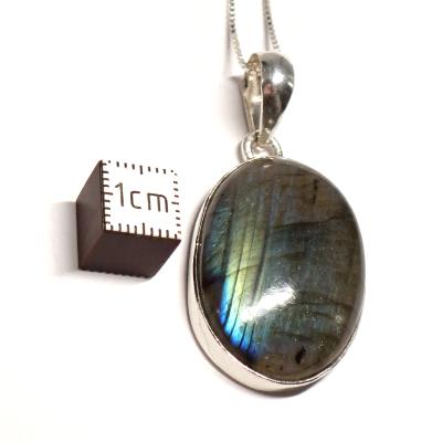 Labradorite Pendentif avec Monture en Argent 05636